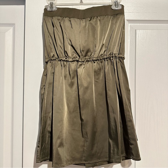 New Zara Strapless Khaki Cargo Mini Short Dress 2712/231 Small - Picture 4 of 8